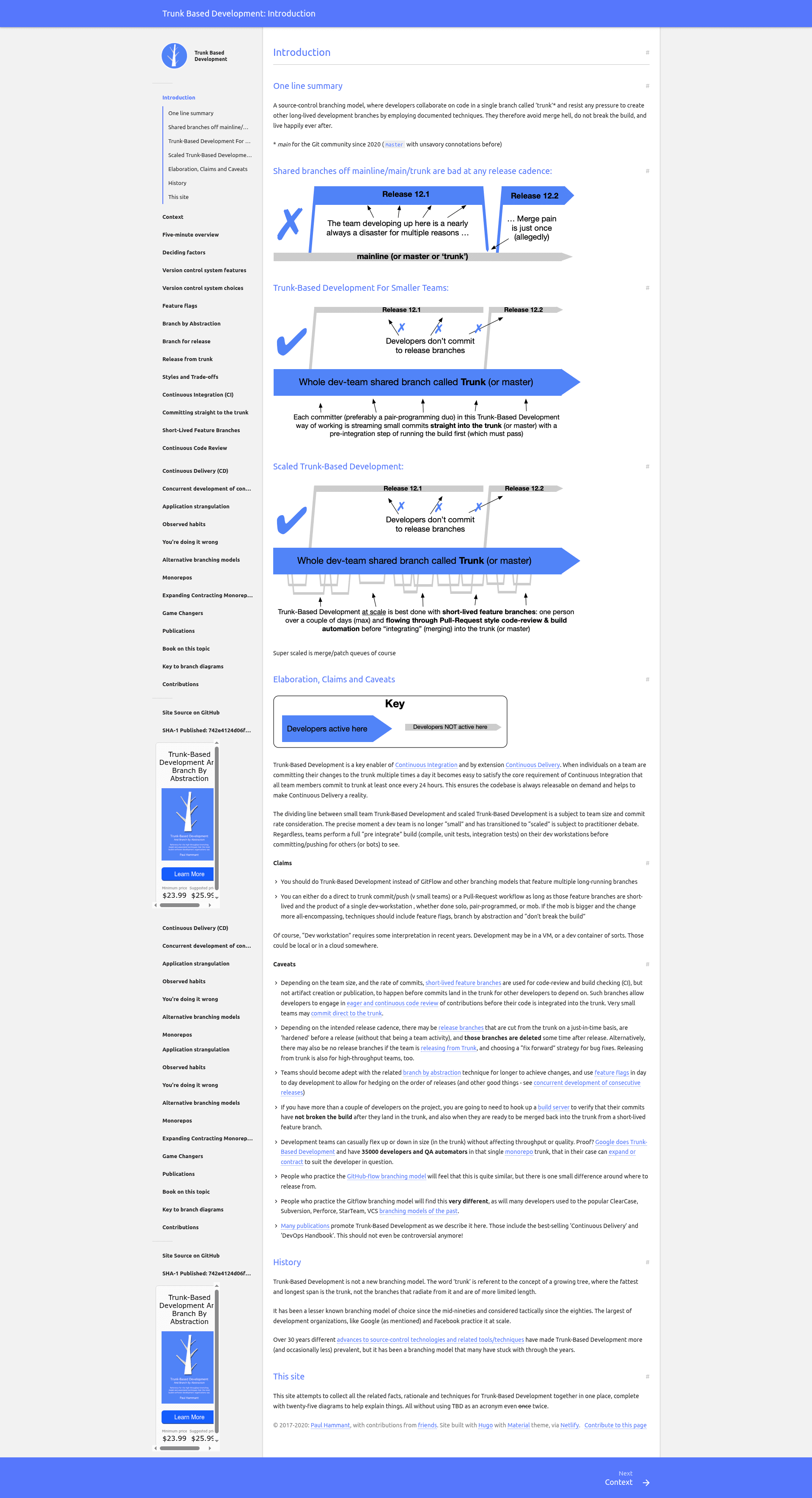 screenshot of TrunkBasedDevelopment.com on template0.com
