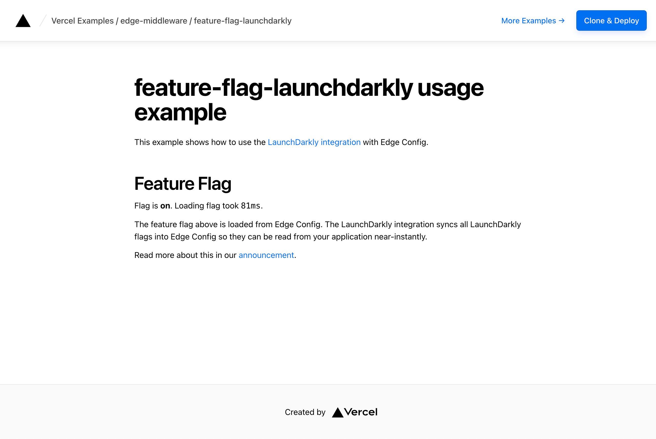 LaunchDarkly Integration example preview