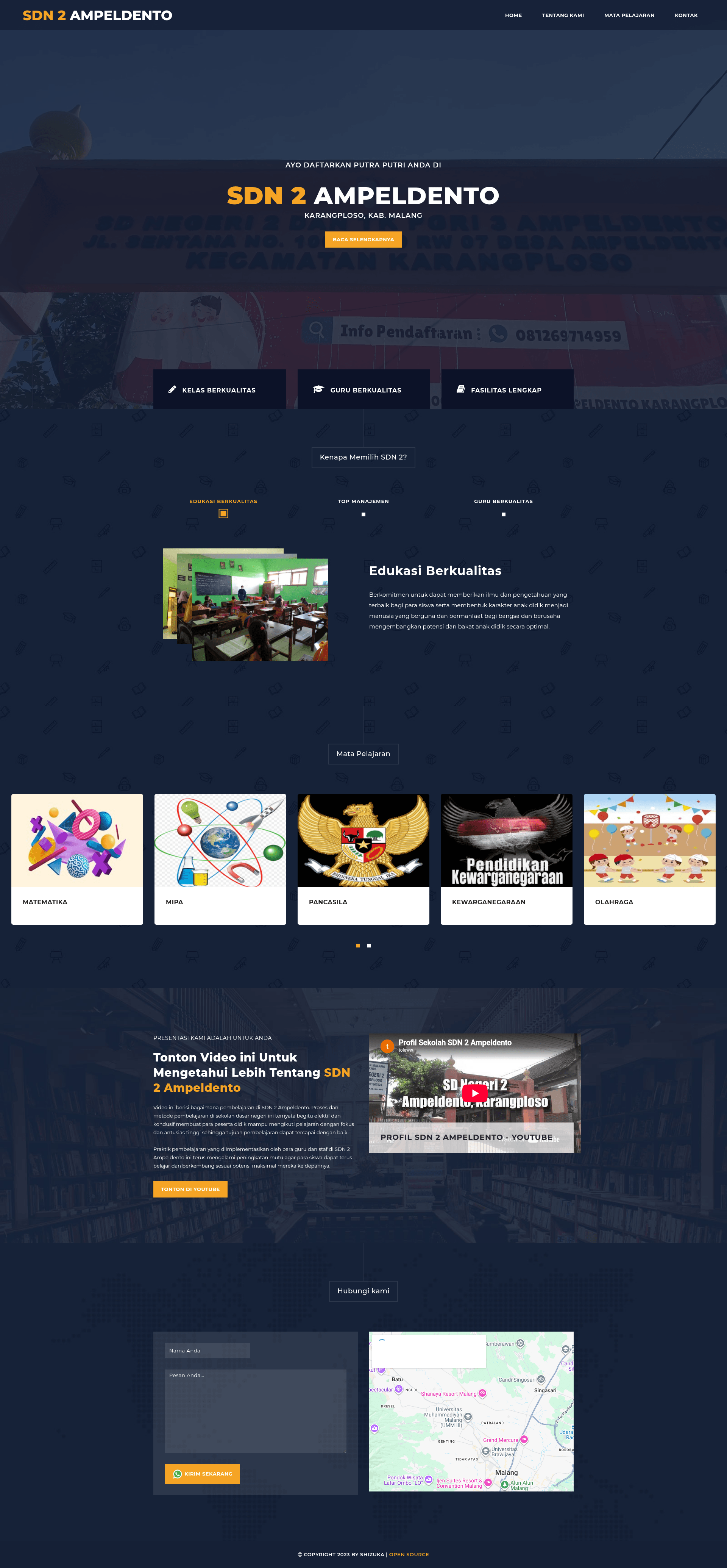 screenshot of School-Profile-Website on template0.com