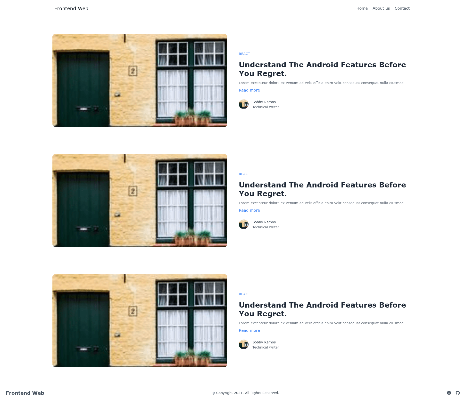 screenshot of Multiple Layout on template0.com