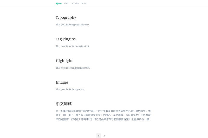 Image for Hexo Theme Agnes on template0.com