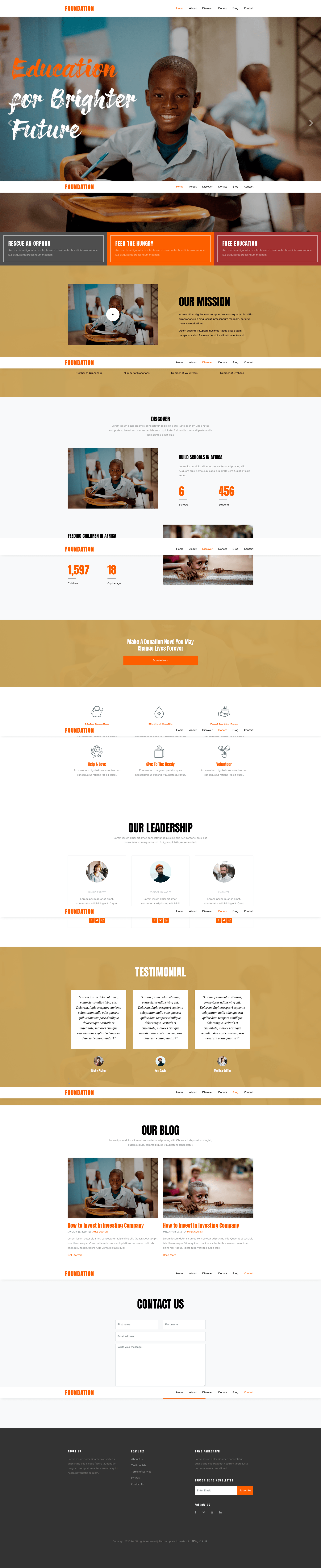 screenshot of Foundation – Free Bootstrap 4 HTML5 Agency Website Template on template0.com