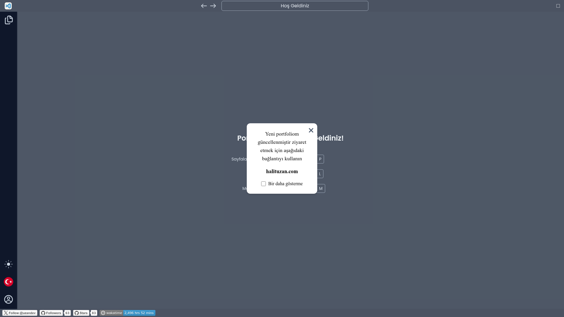 VS Code NextJS Portfolio preview