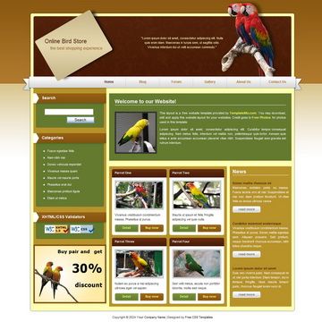 Image for Bird Store Template on template0.com Image for Bird Store Template on template0.com