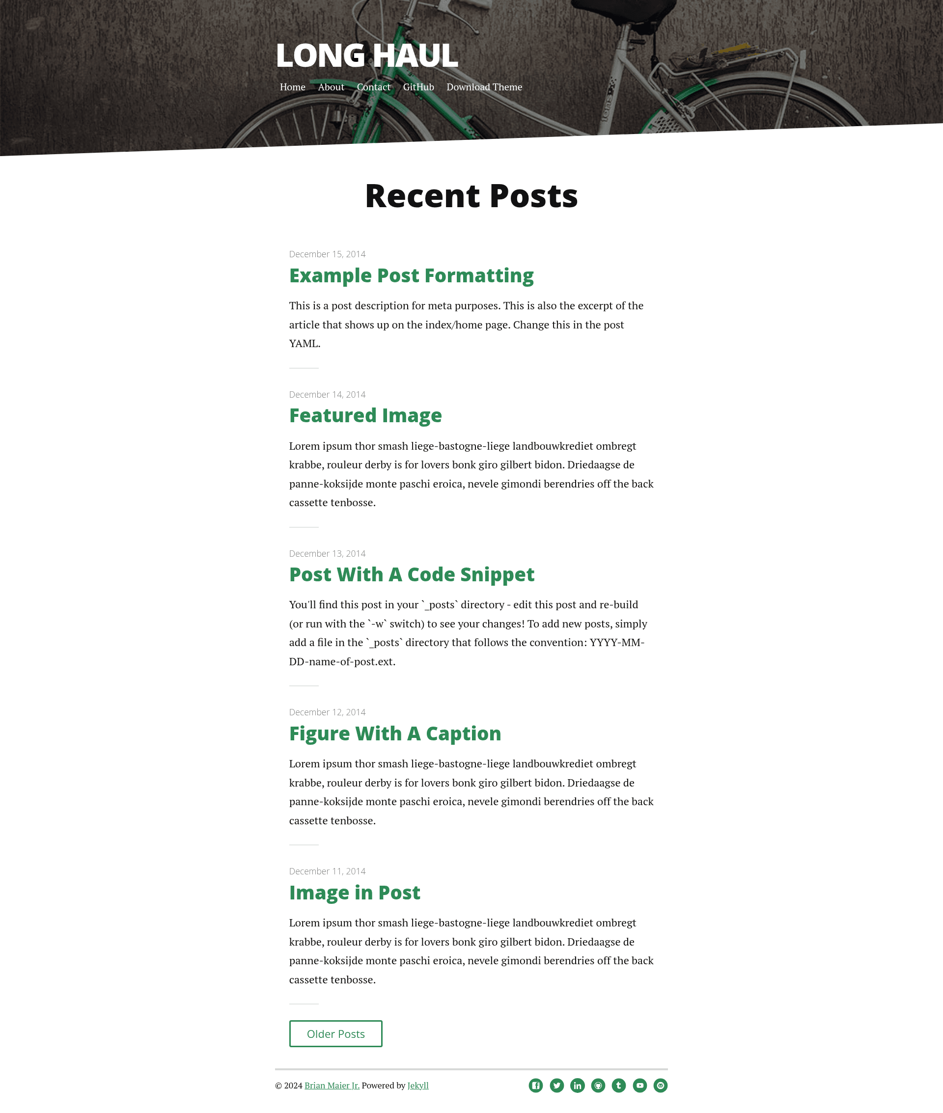 screenshot of Long Haul on template0.com