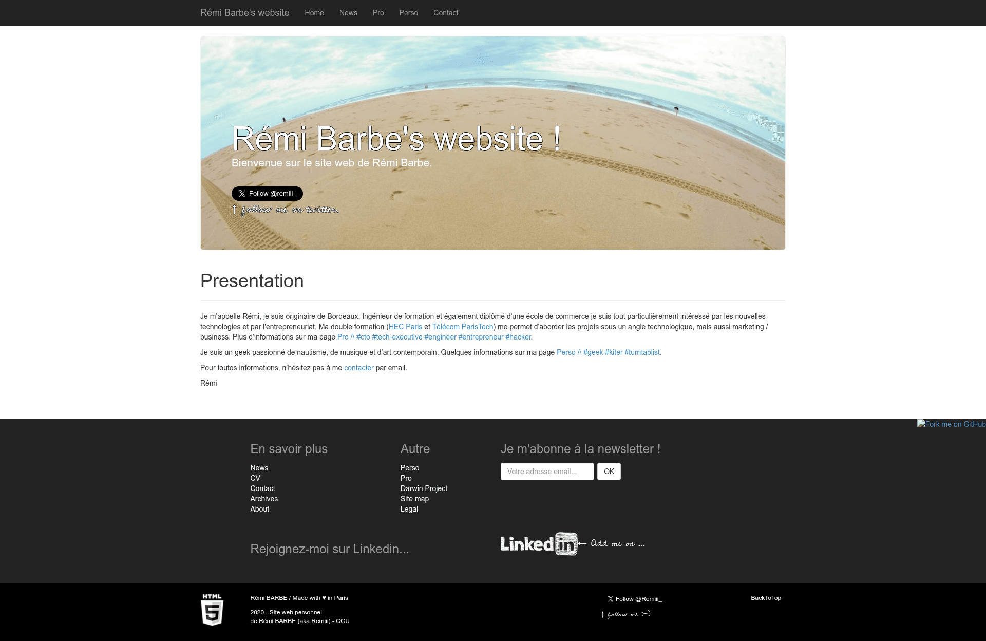 screenshot of Remiii Website Remibarbe on template0.com