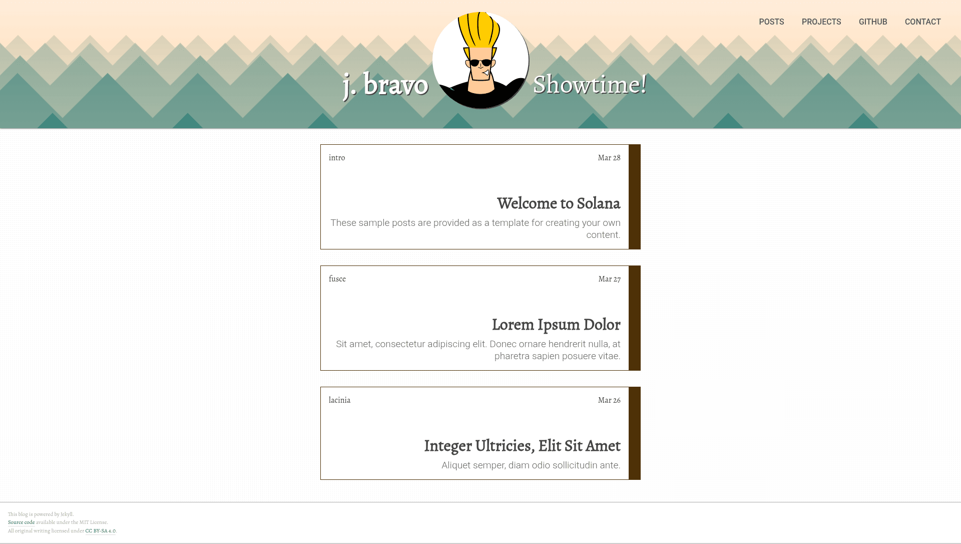 screenshot of Solana on template0.com