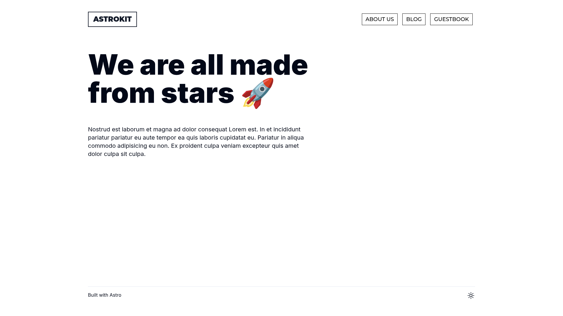 screenshot of AstroKit Content on template0.com