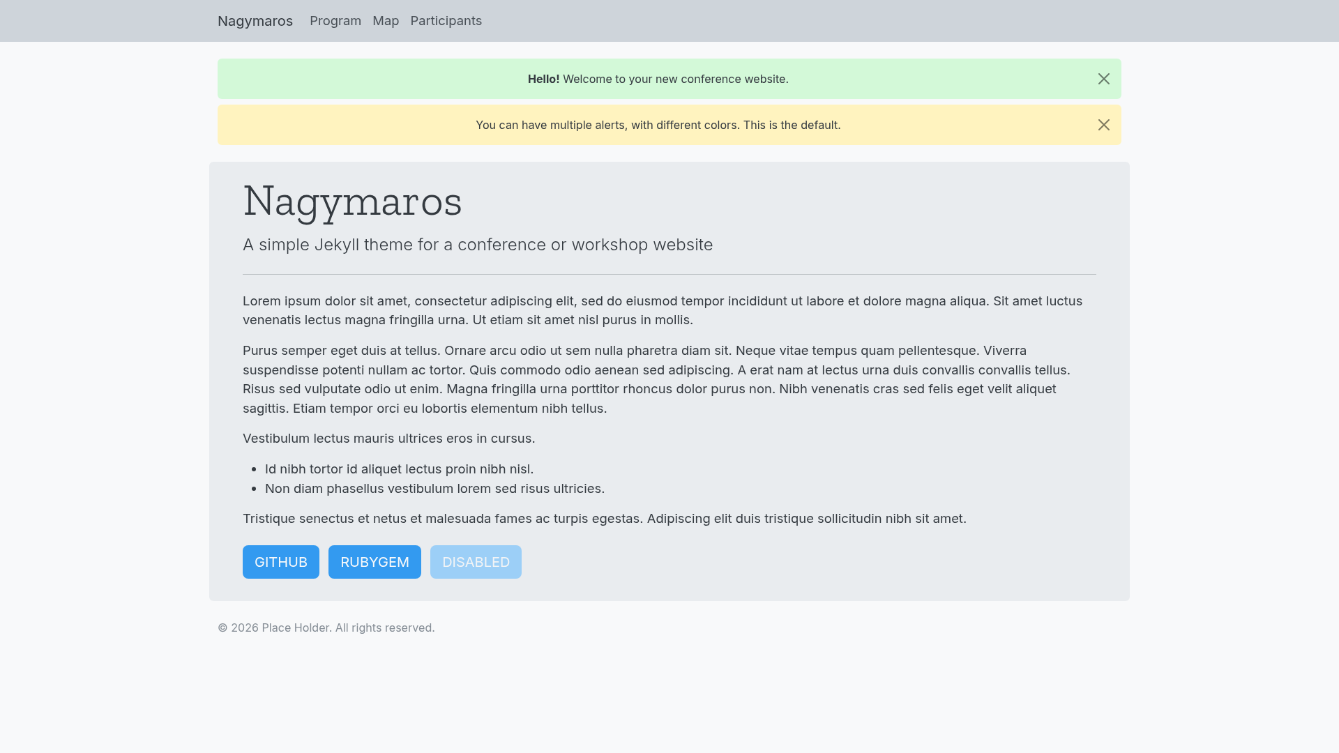 screenshot of Nagymaros on template0.com