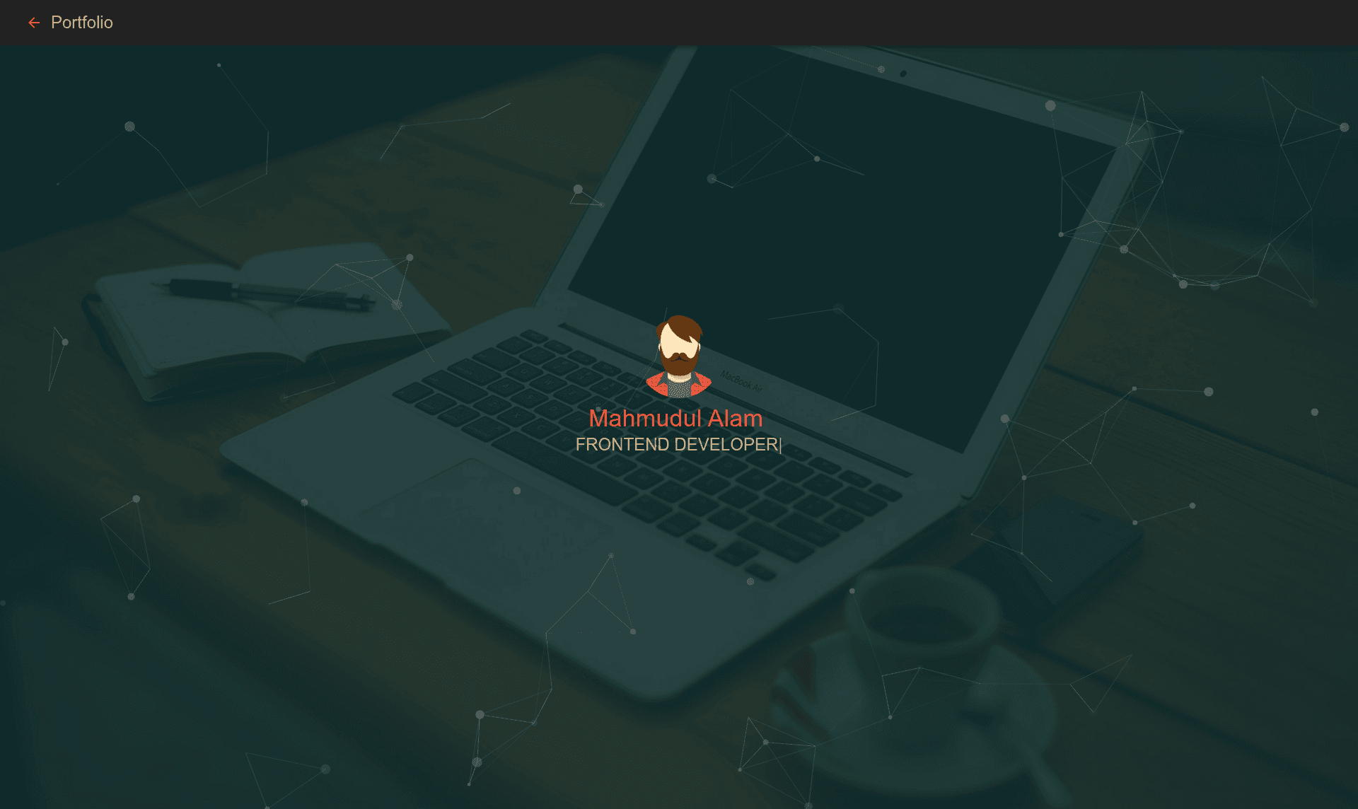 screenshot of Material UI Portfolio on template0.com