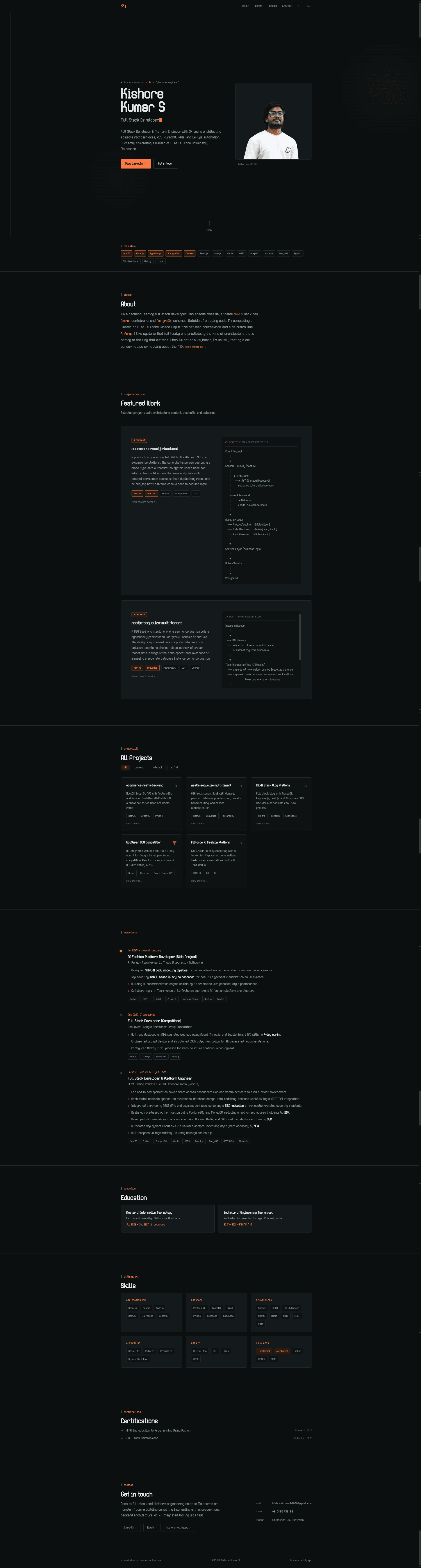 screenshot of Gatsby Portfolio Site on template0.com