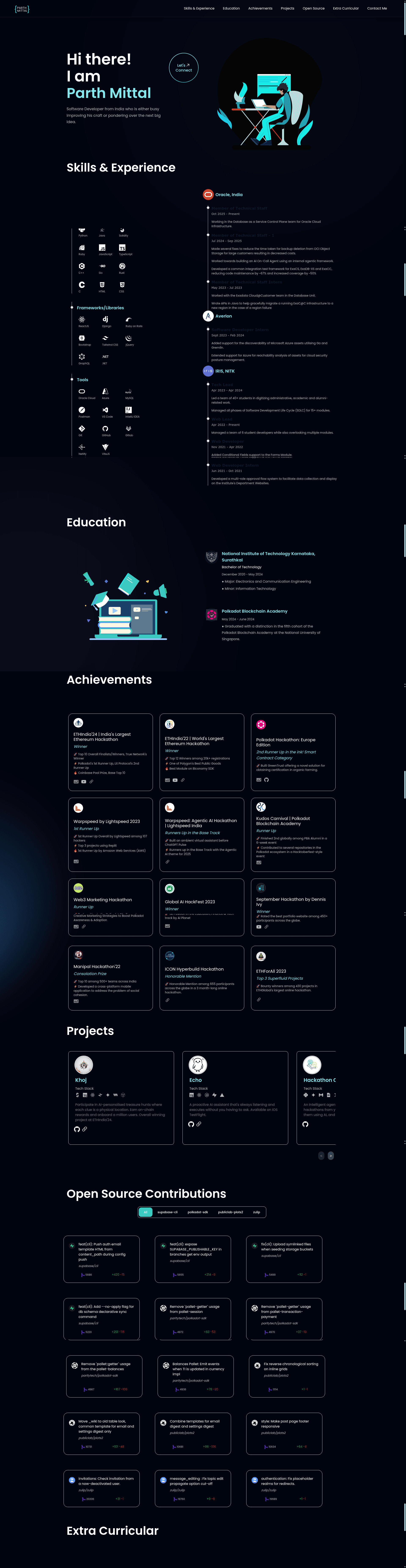 screenshot of Personal Portfolio on template0.com