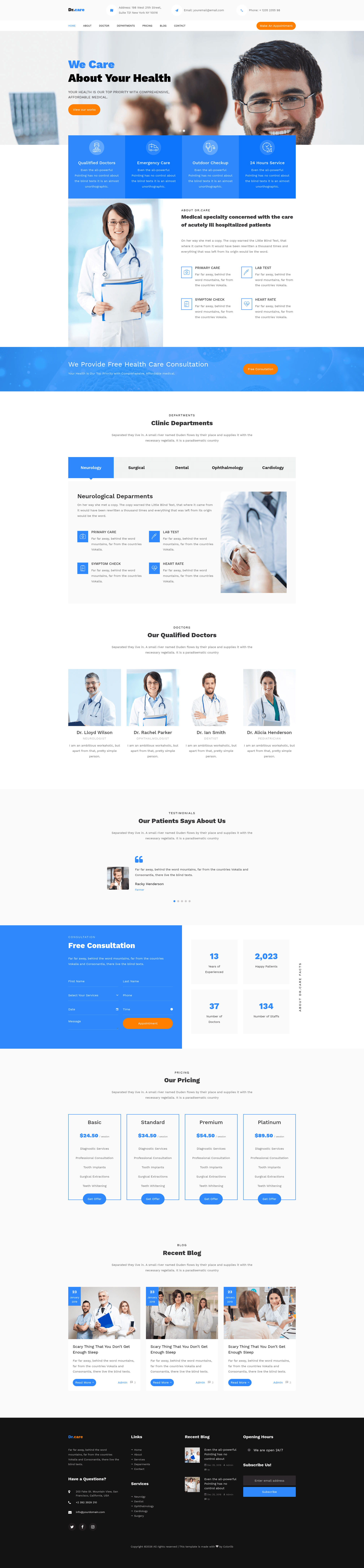 screenshot of DrCare on template0.com