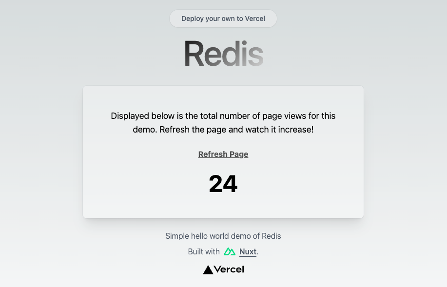 Redis Nuxt.js Starter preview