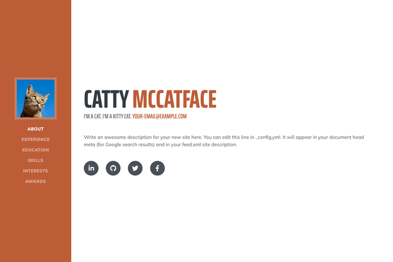 Image for Bootstrap Resume Jekyll on template0.com