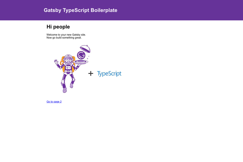 Image for Gatsby TypeScript Boilerplate on template0.com Image for Gatsby TypeScript Boilerplate on template0.com