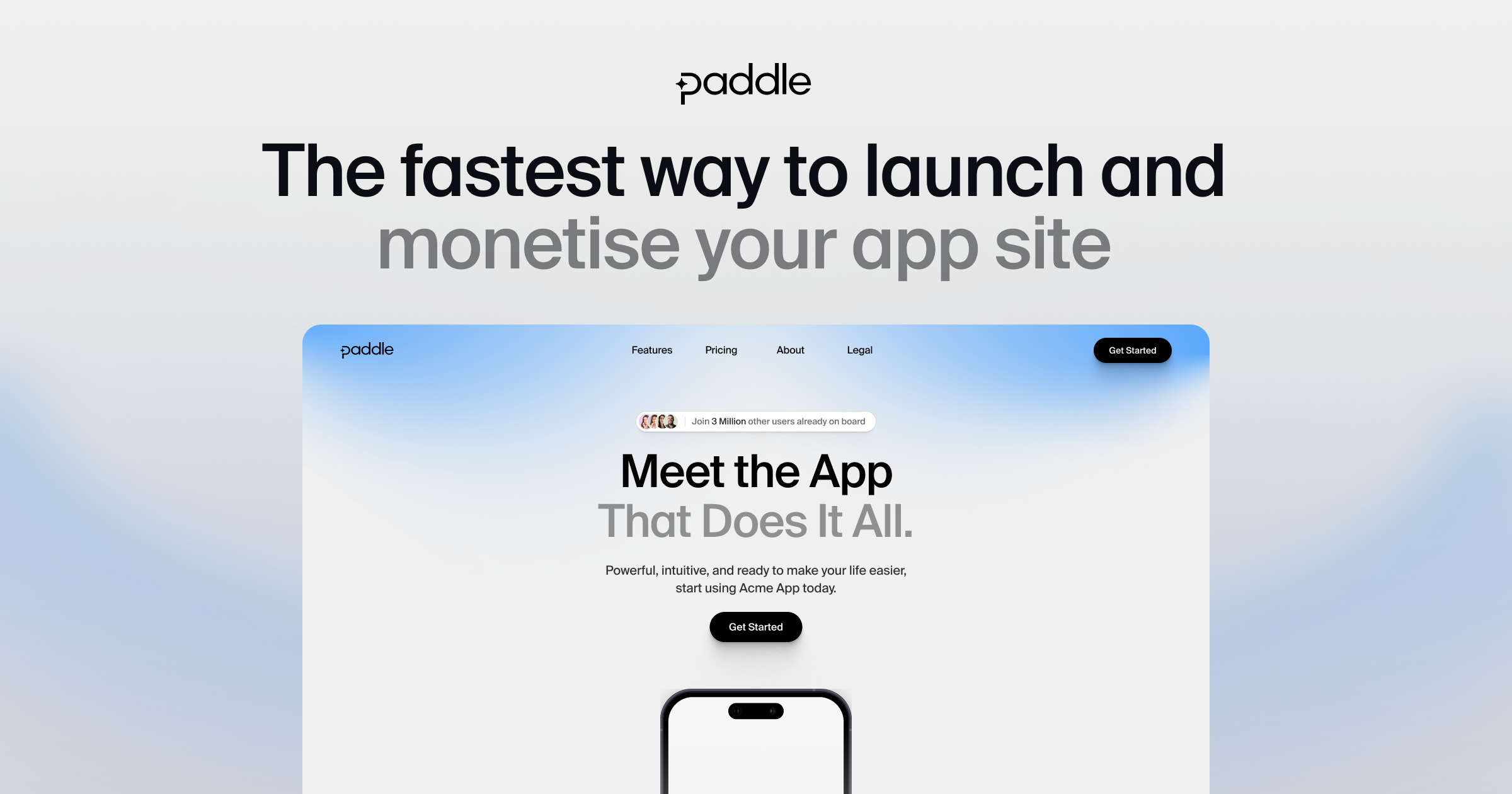 Paddle Mobile Web Payments Starter preview