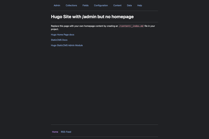 Image for Hugo Admin on template0.com Image for Hugo Admin on template0.com