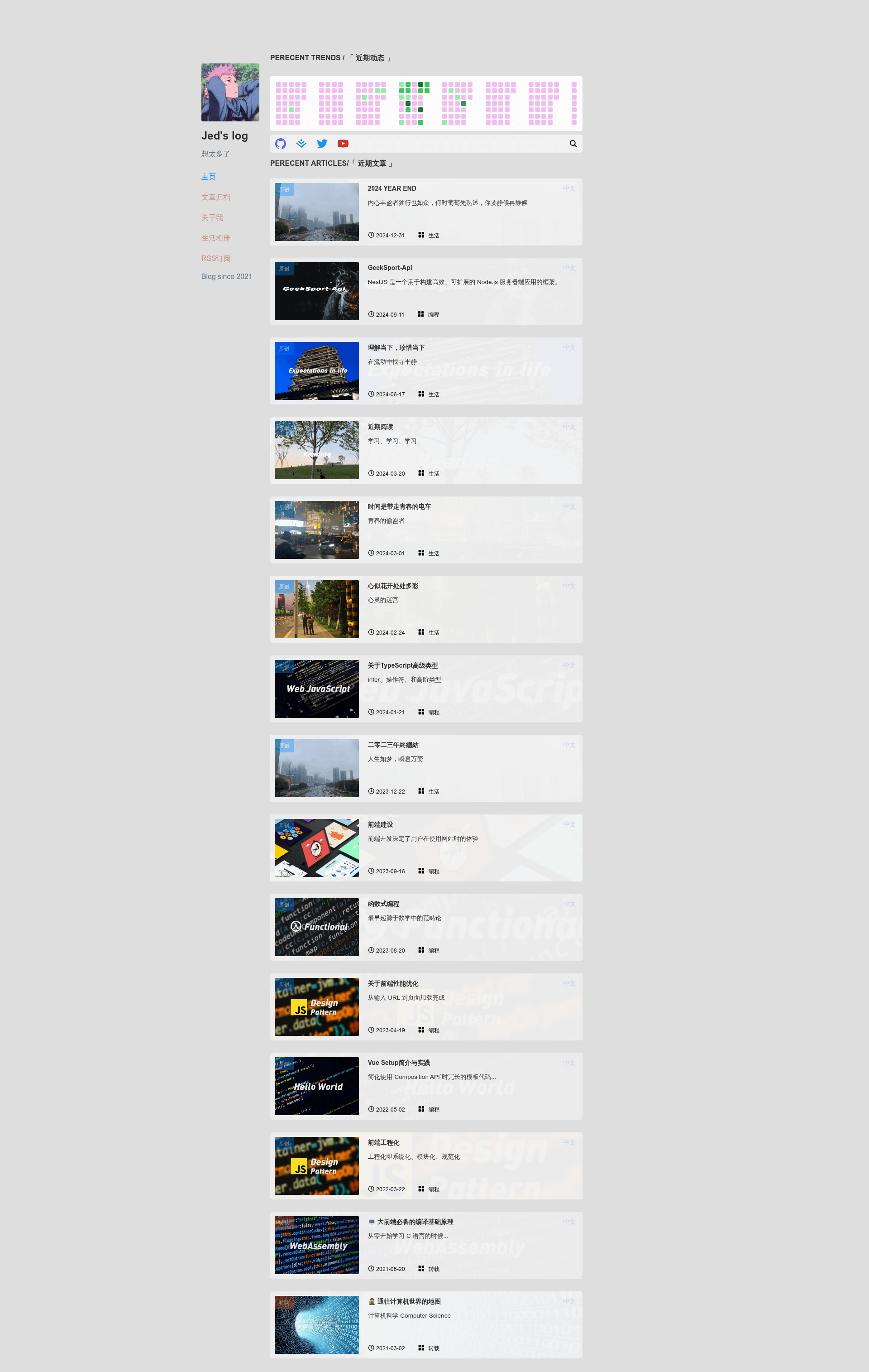 screenshot of Jed's log on template0.com