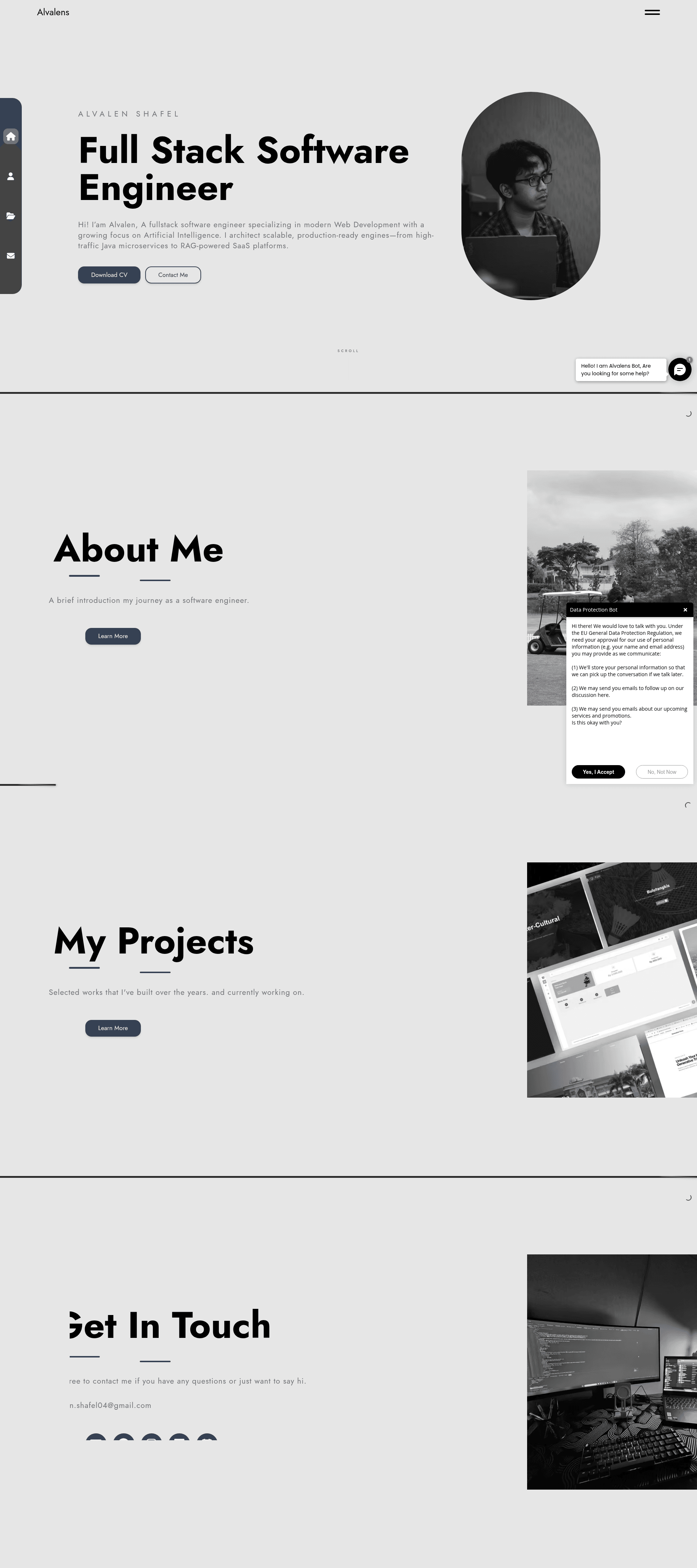 screenshot of Alvalens Portfolio on template0.com