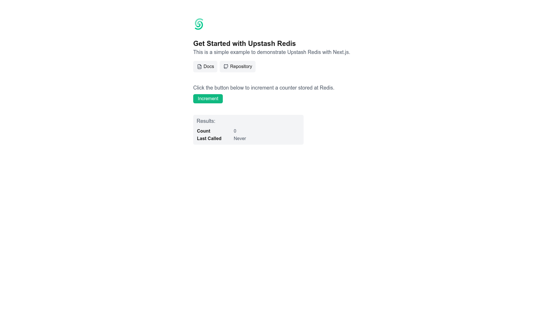 screenshot of Next.js with Redis on template0.com