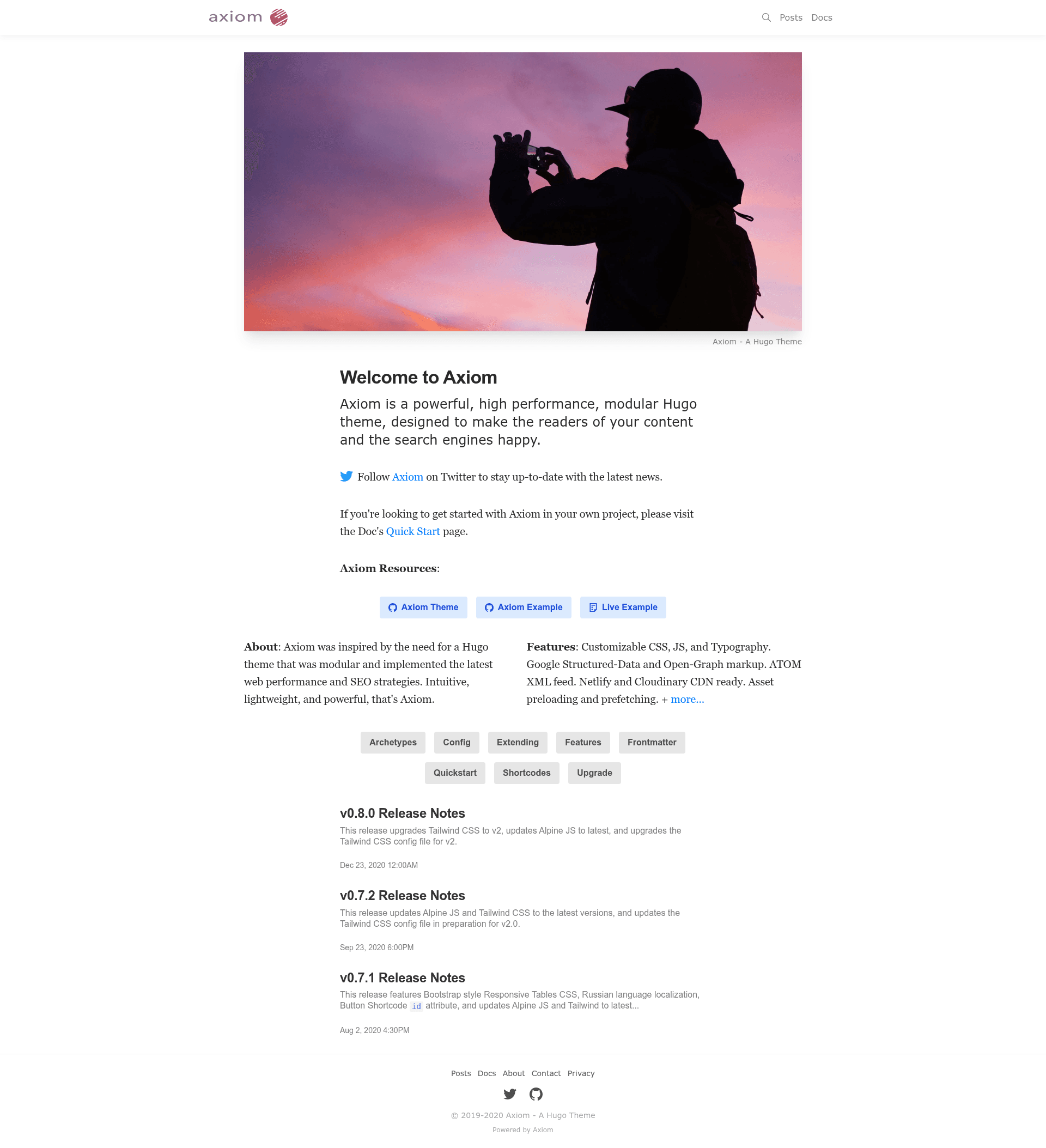 screenshot of Axiom on template0.com