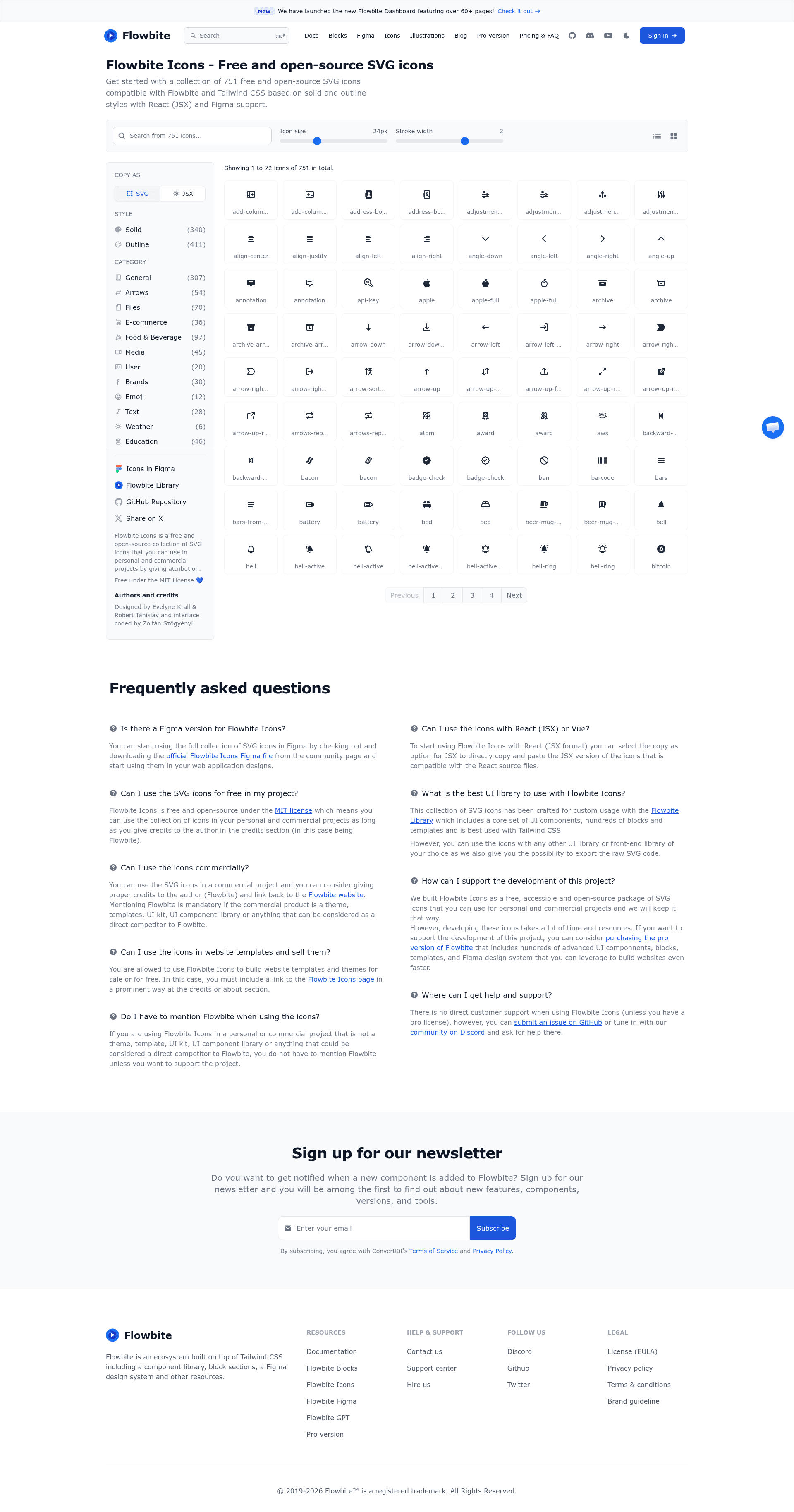 screenshot of flowbite-react-icons on template0.com
