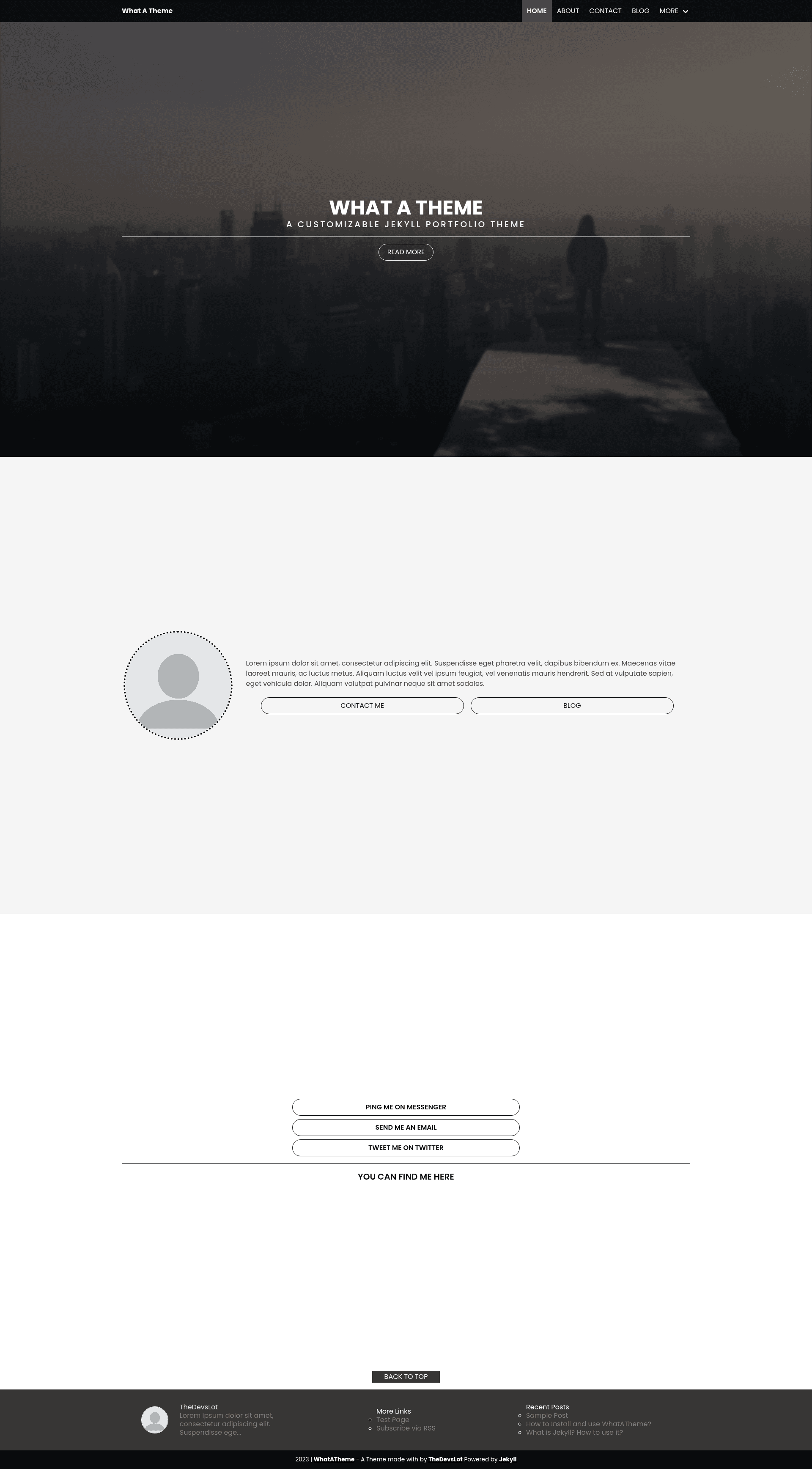 screenshot of WhatATheme on template0.com