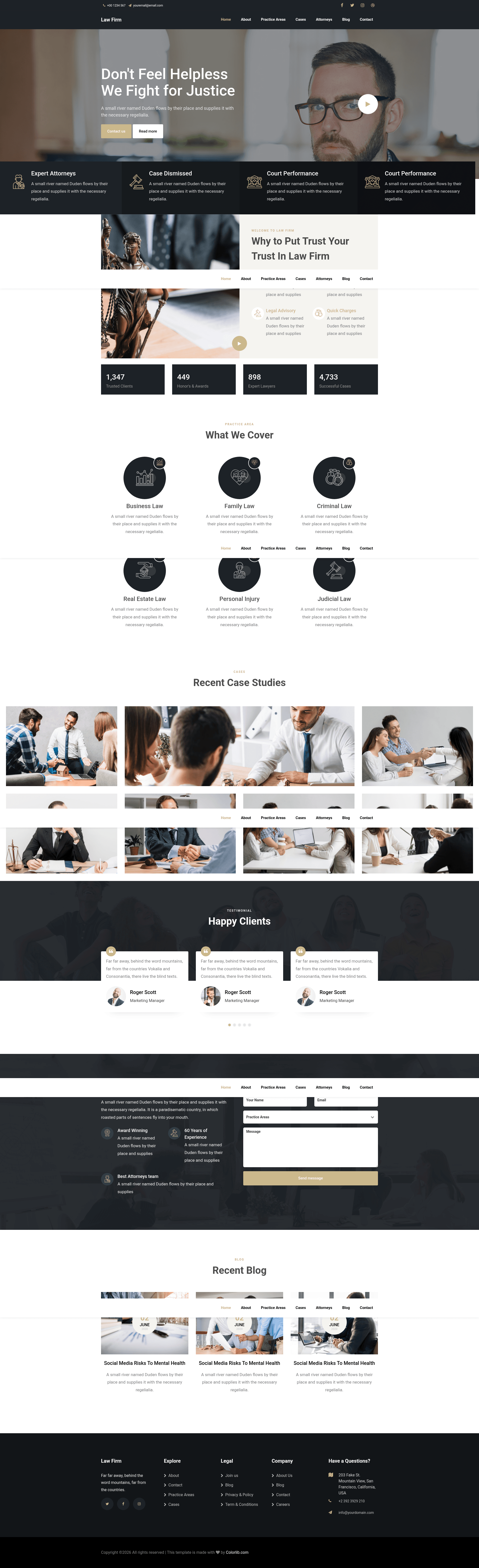 screenshot of Law Firm - Free Bootstrap 4 HTML5 Agency Website Template on template0.com