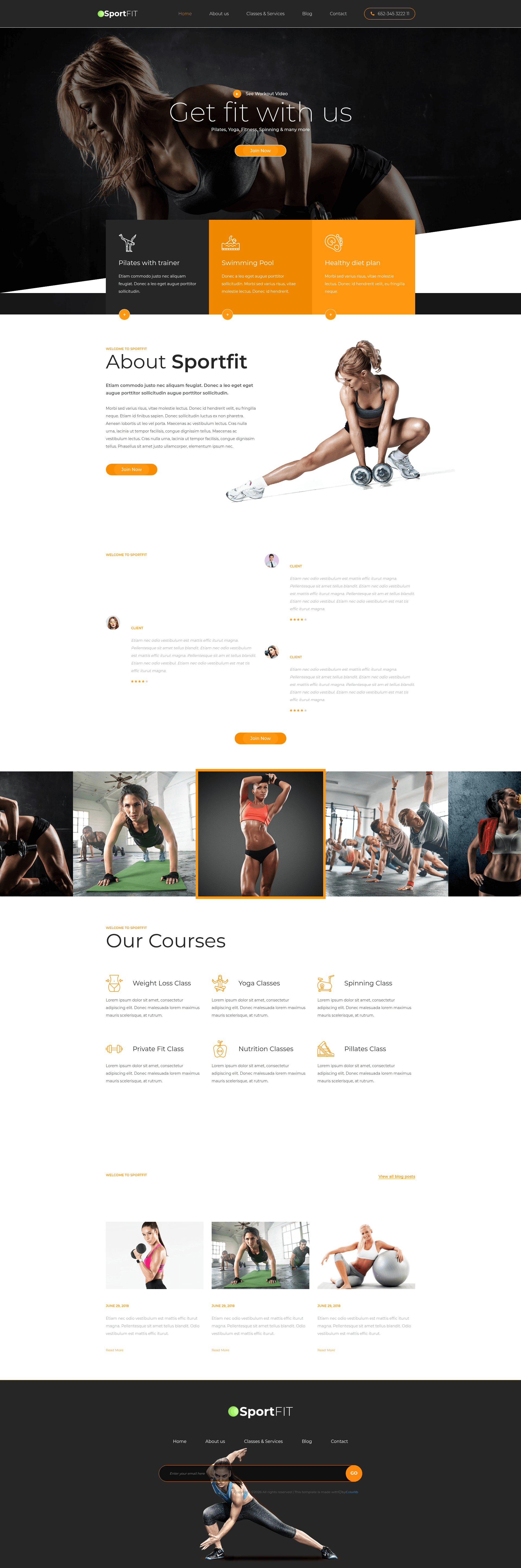 screenshot of Sportfit on template0.com