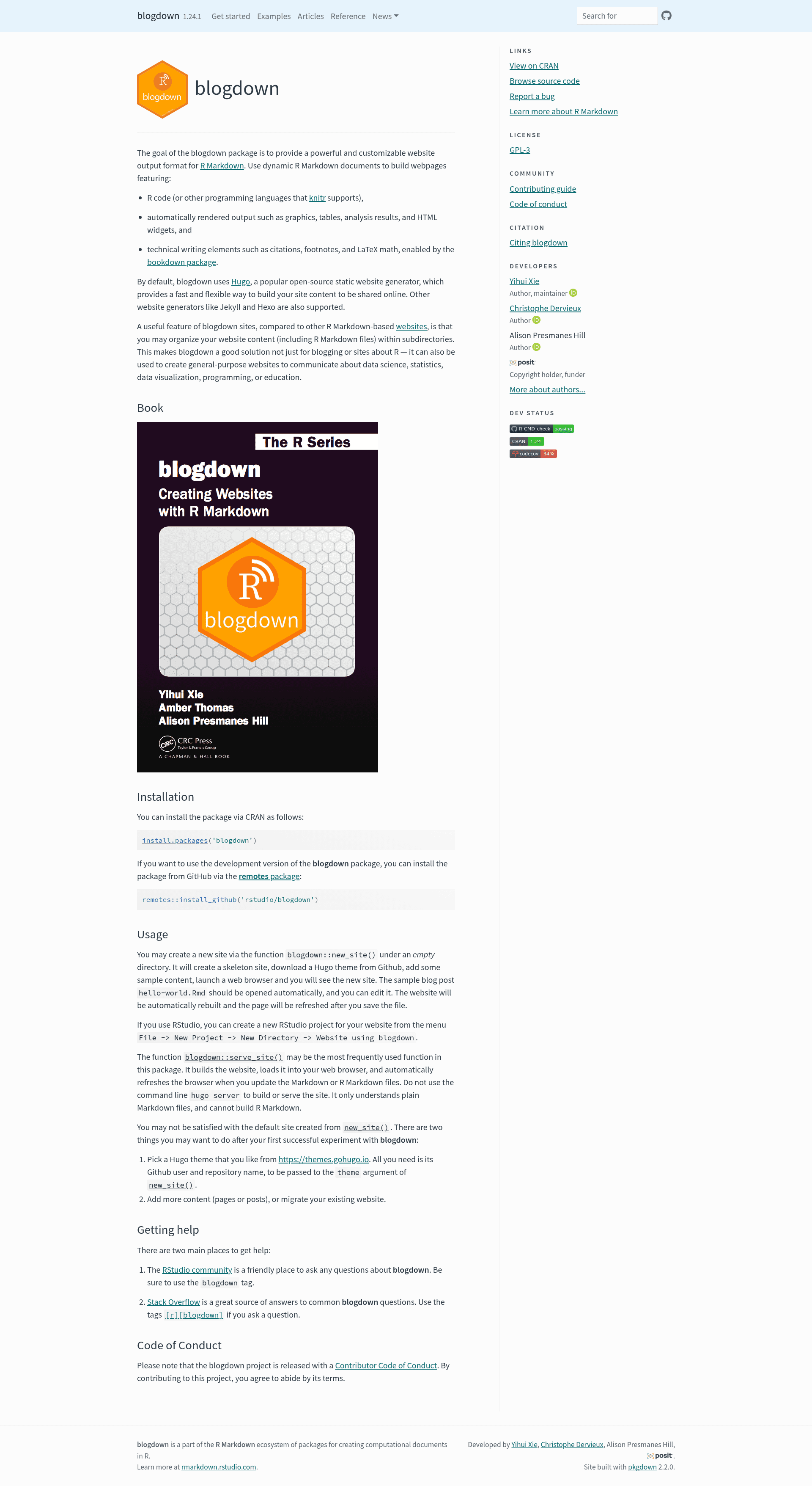 screenshot of blogdown on template0.com