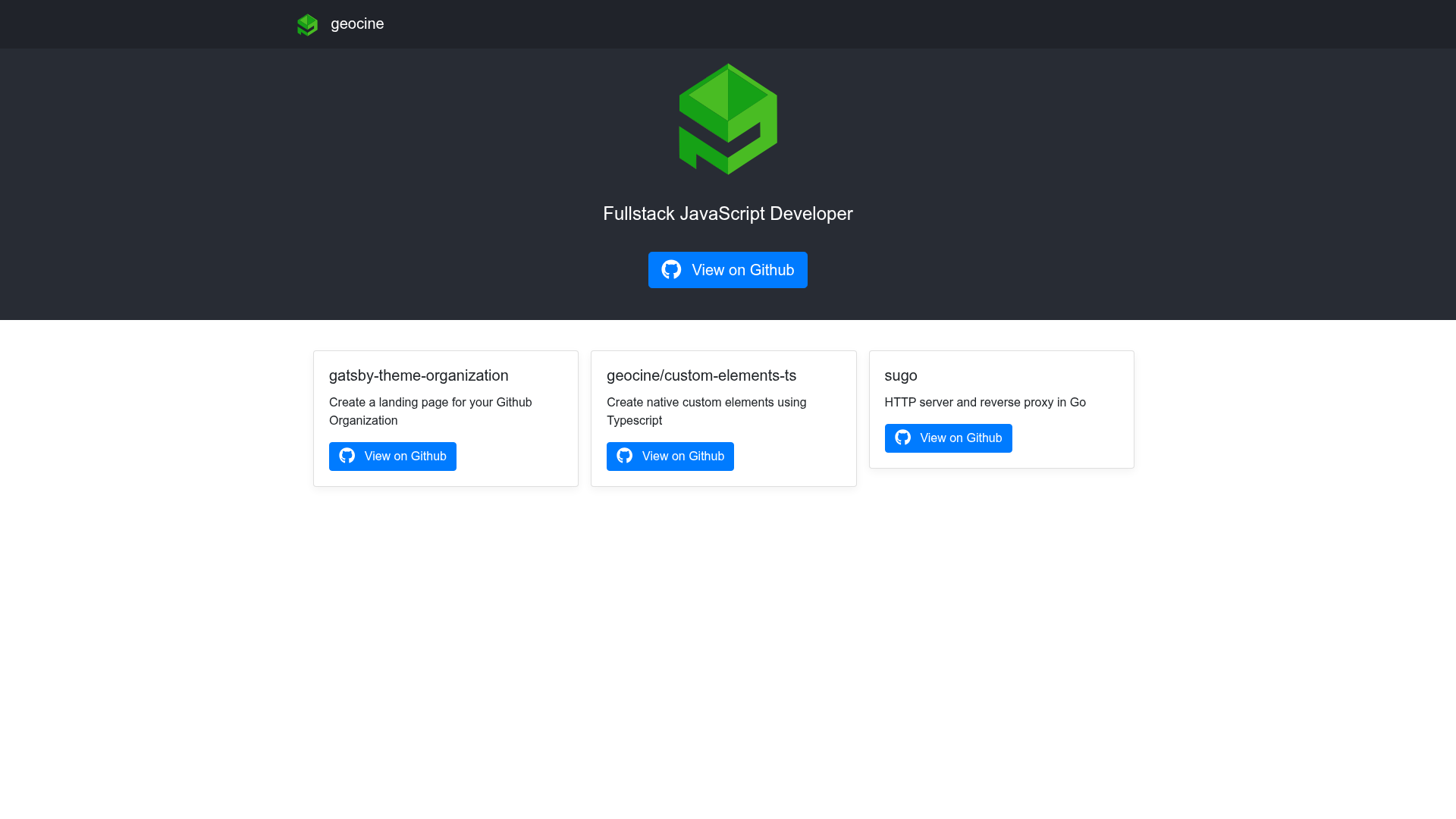 screenshot of Gatsby Theme Organization on template0.com