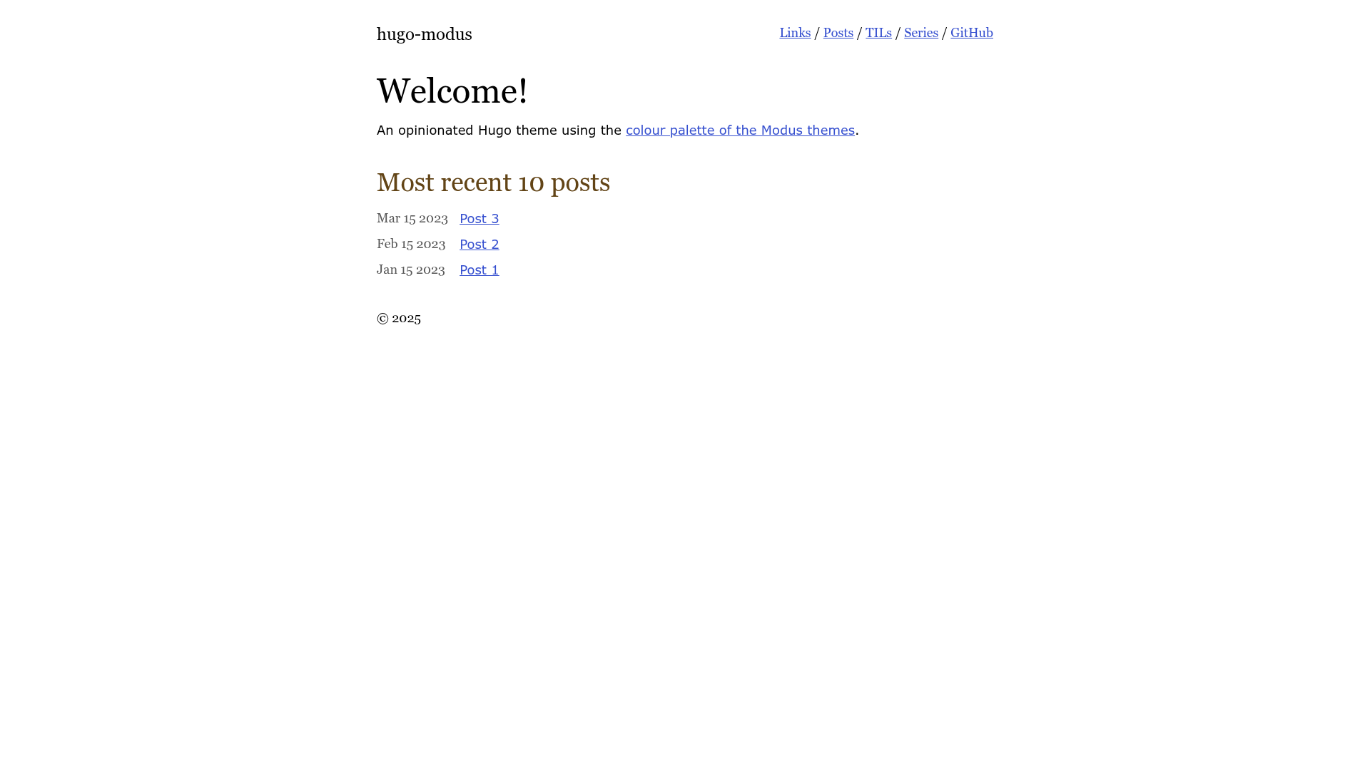 screenshot of hugo-modus on template0.com