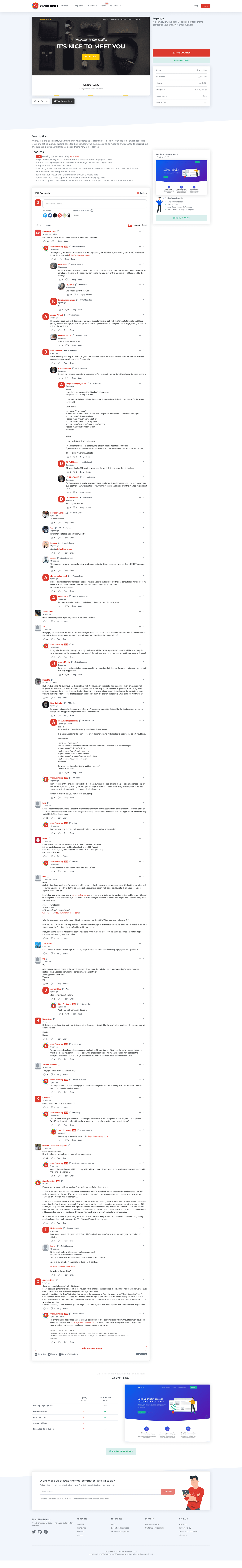 screenshot of Start Bootstrap - Agency on template0.com