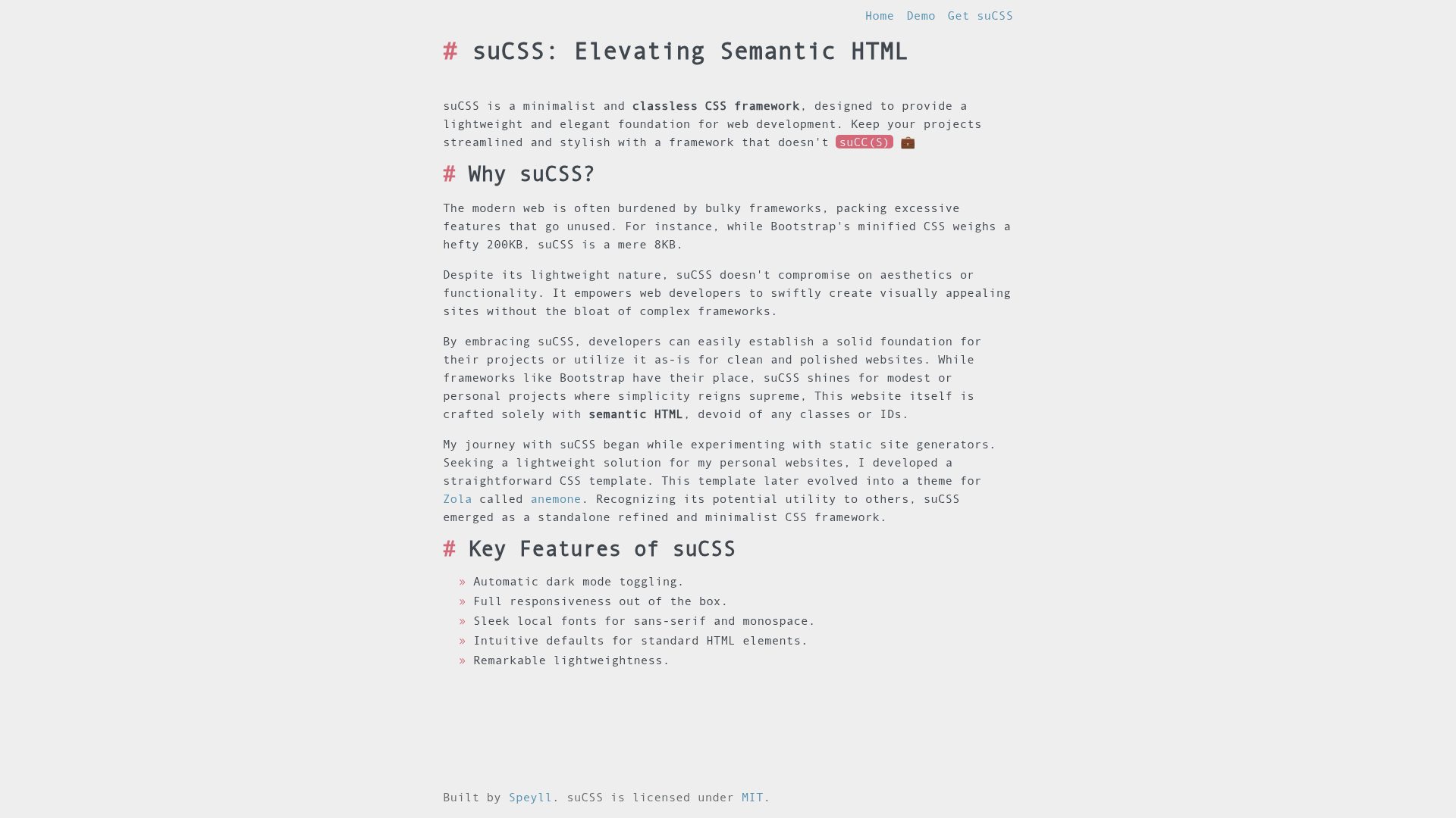 screenshot of suCSS on template0.com
