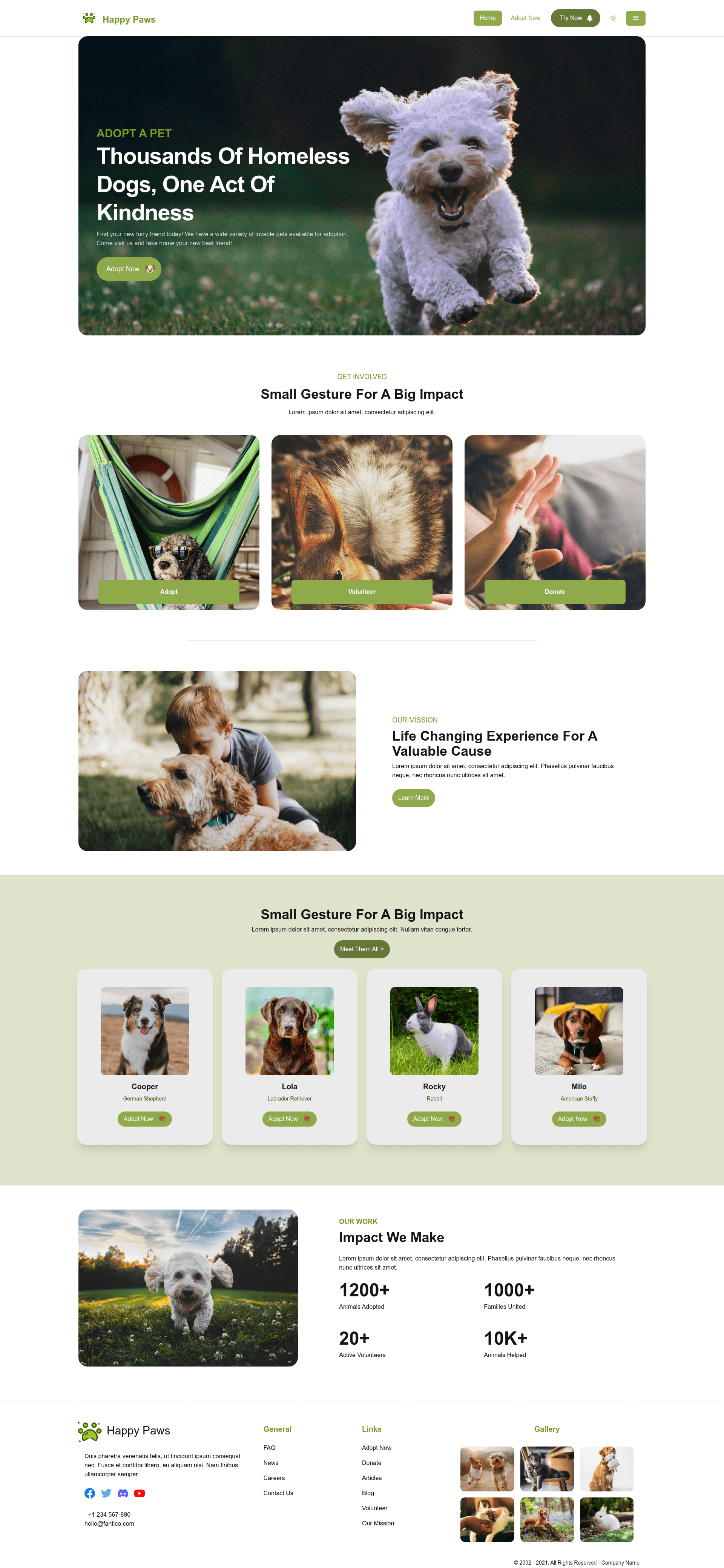 screenshot of Happy Paws on template0.com