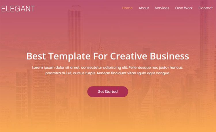 Image for Elegant - Free Bootstrap Creative Business Website Template on template0.com Image for Elegant - Free Bootstrap Creative Business Website Template on template0.com