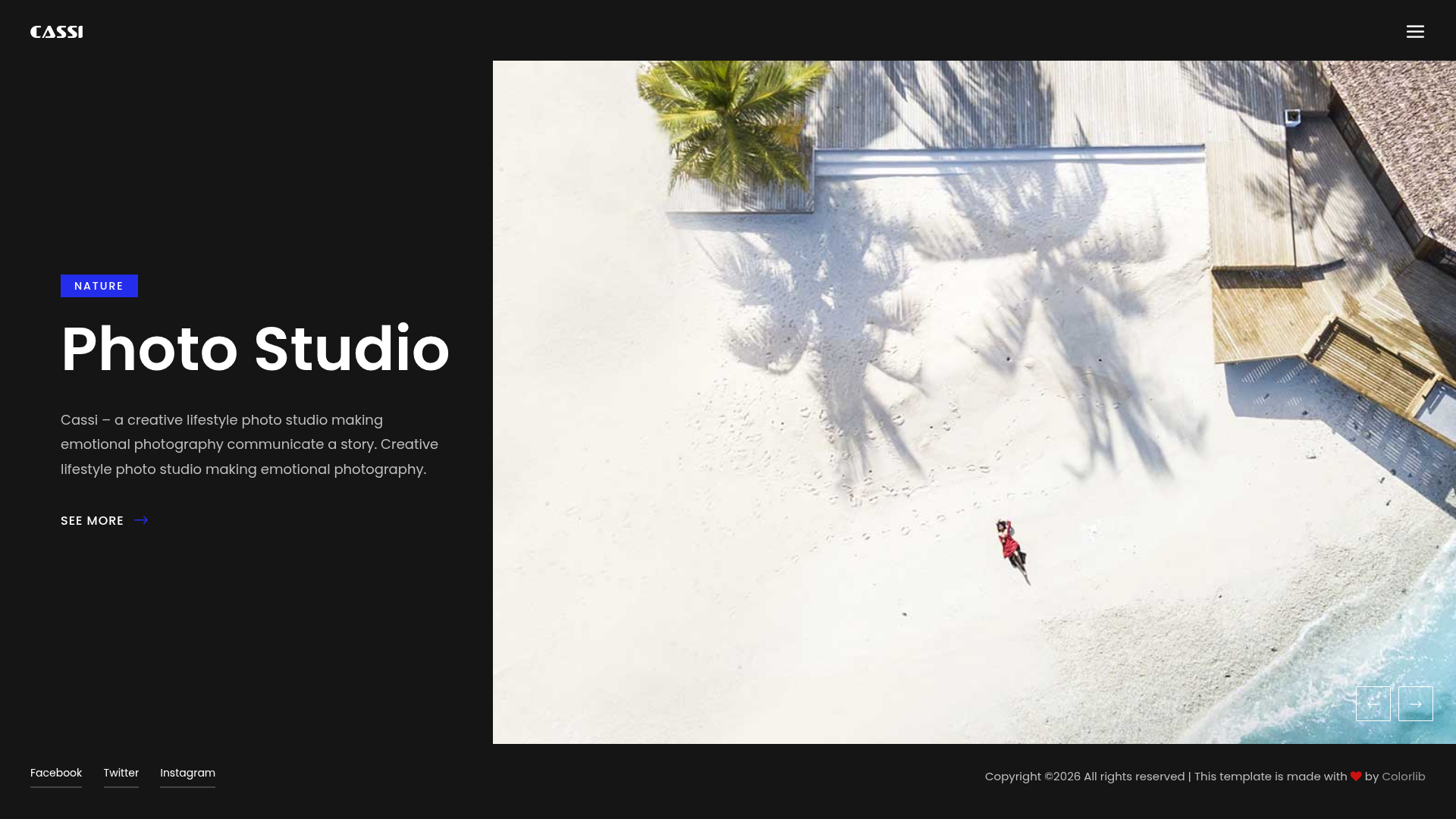 screenshot of Cassi on template0.com
