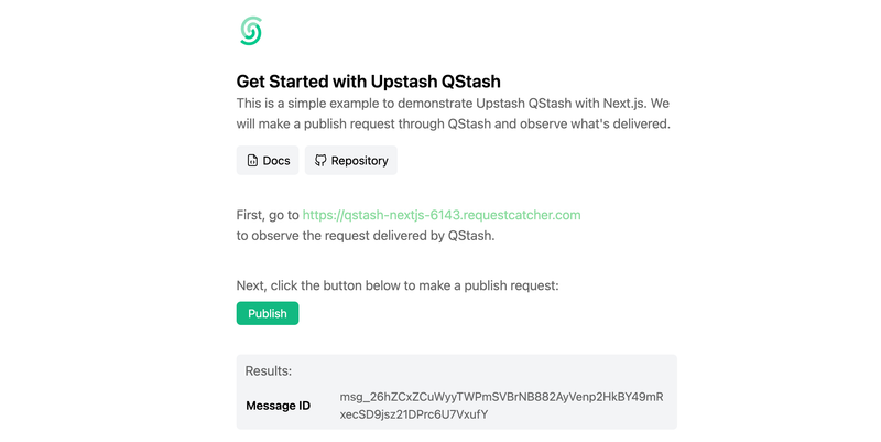 Image for QStash With Next.js on template0.com