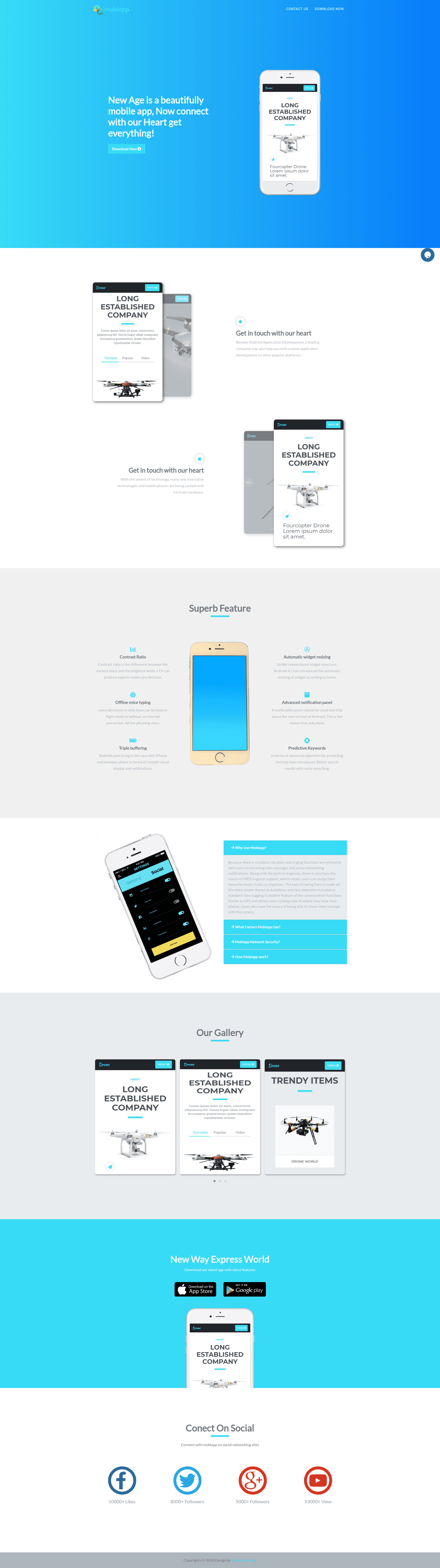 screenshot of Mobiapp on template0.com