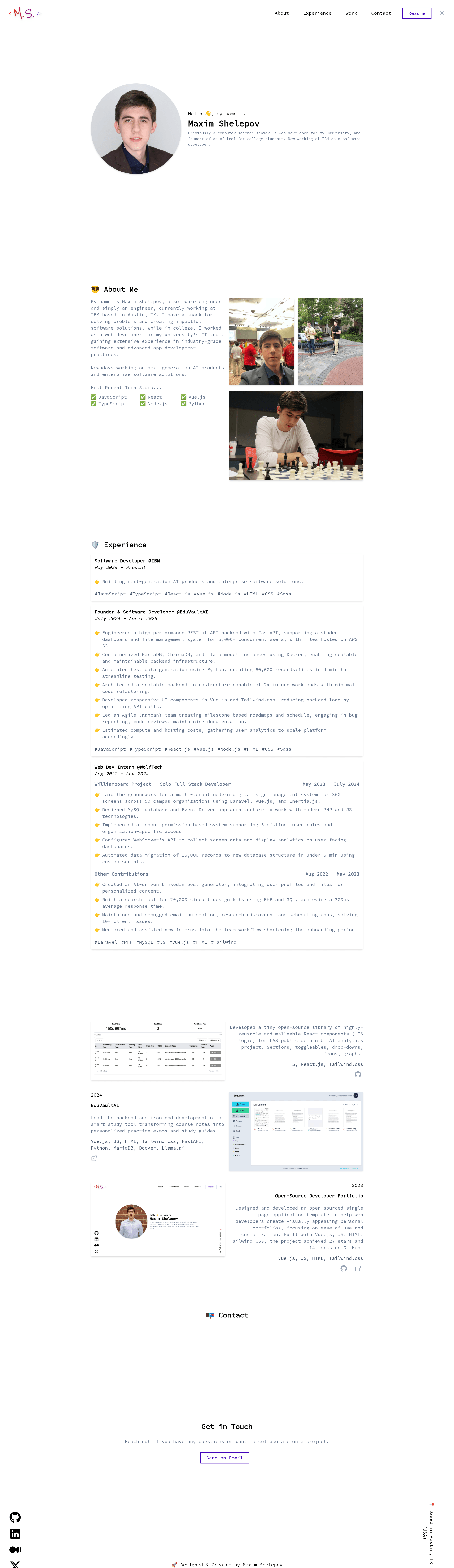 screenshot of webdev_portfolio on template0.com