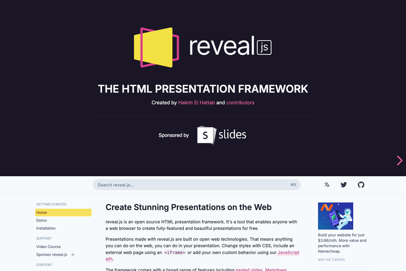 Image for Reveal.js on template0.com
