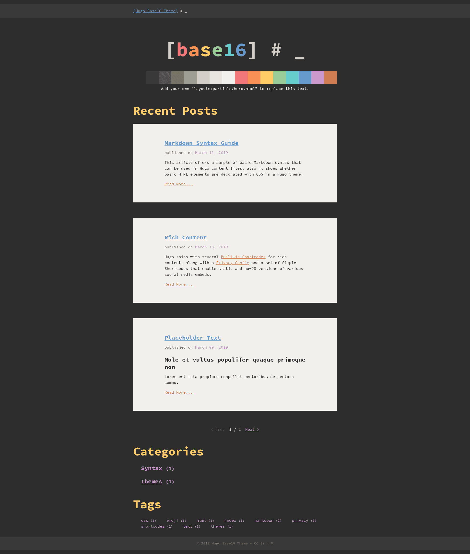 screenshot of Base16 on template0.com