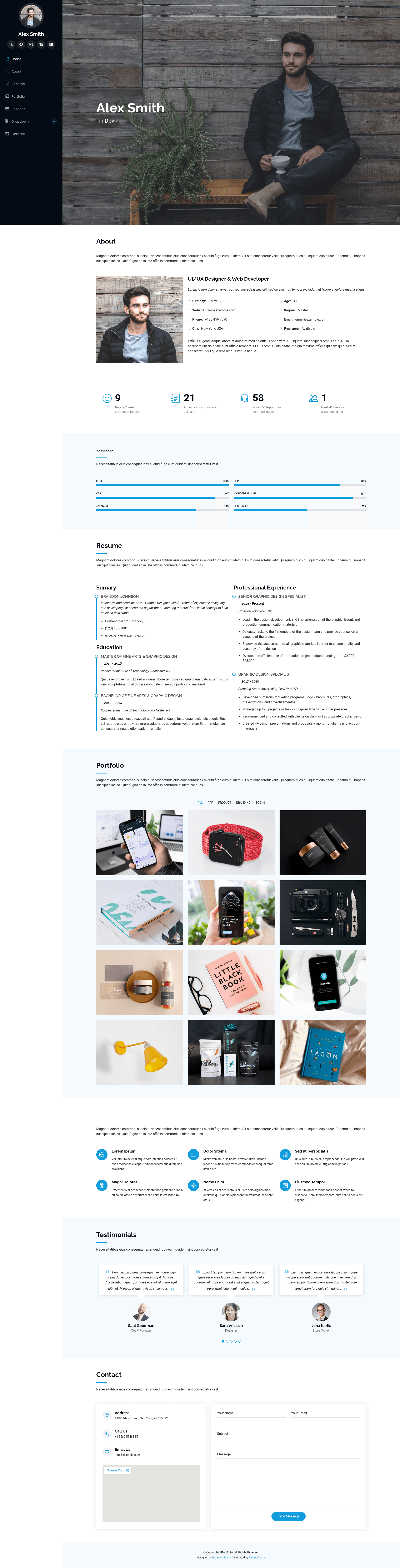 screenshot of iPortfolio on template0.com