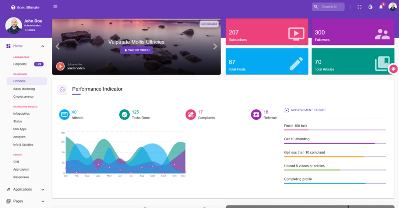 Image for Boss Lite(dashboard react template) on template0.com Image for Boss Lite(dashboard react template) on template0.com