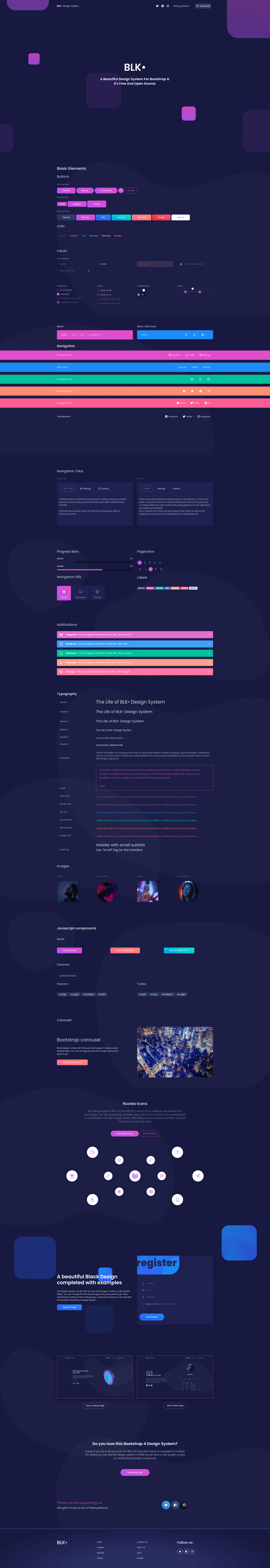 screenshot of Blk Design System on template0.com