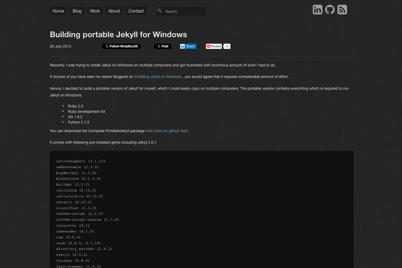 Image for Portable Jekyll on template0.com