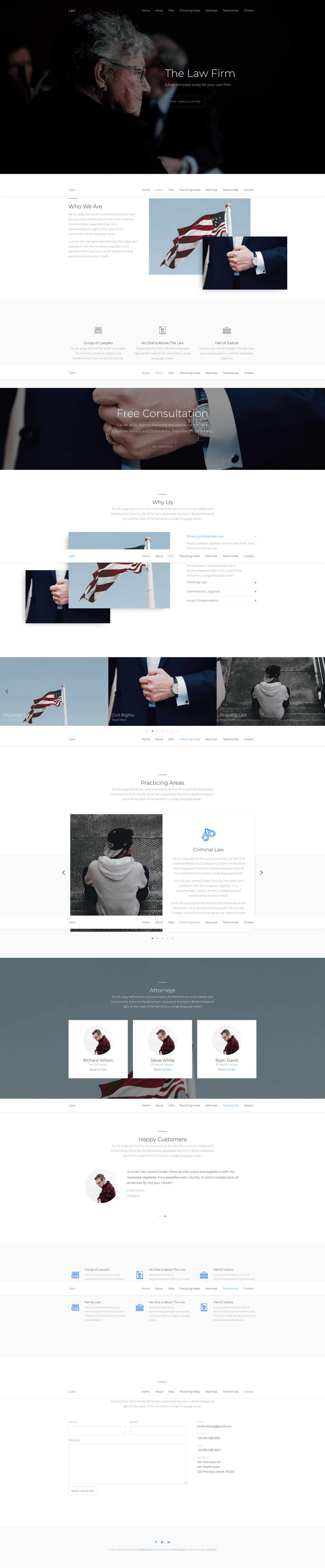 screenshot of Law – A Bootstrap 4 Template for Your Law Firm on template0.com