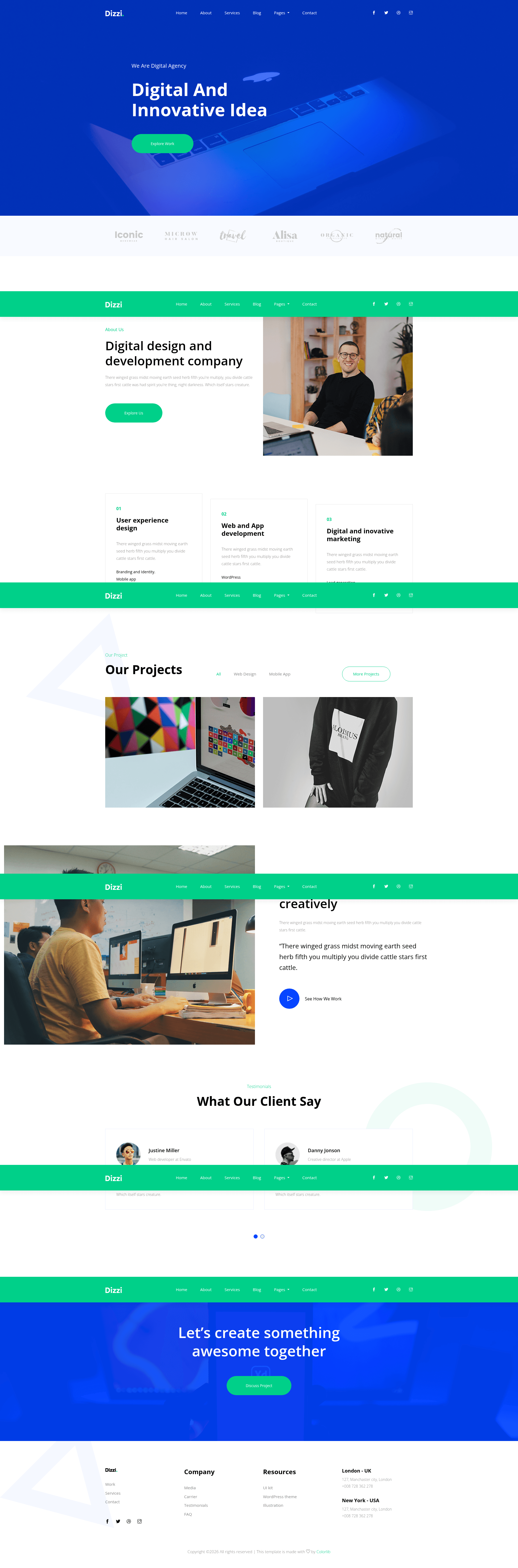 screenshot of Dizzi on template0.com