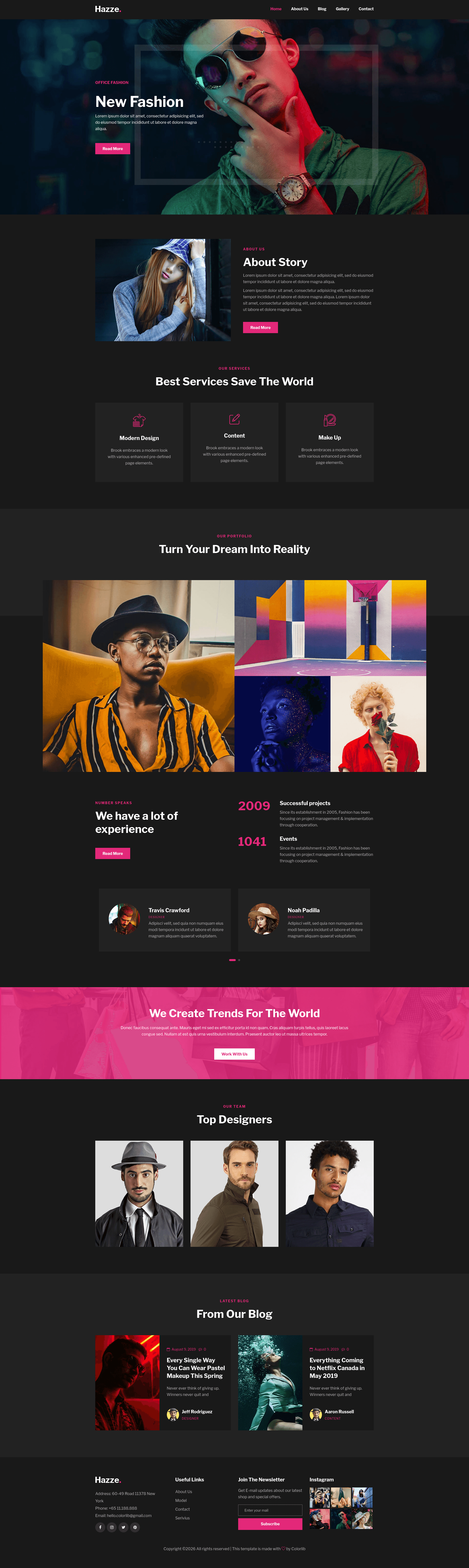 screenshot of Hazze on template0.com